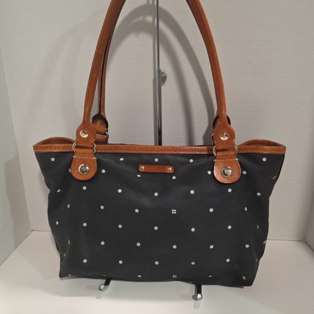 Kate Spade Polka Dot Tote Bag with Brown Handles